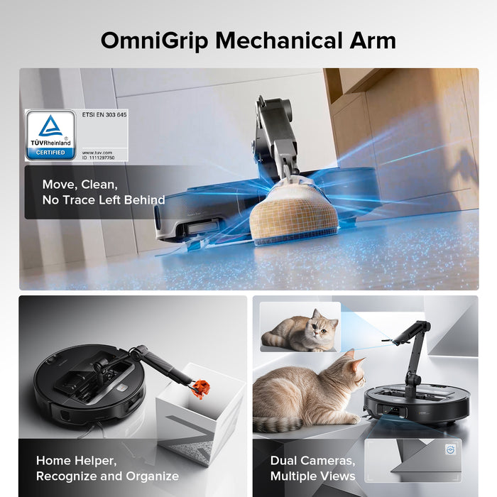 roborock saros z70 robot vacuum with omnigrip mechanical arm
