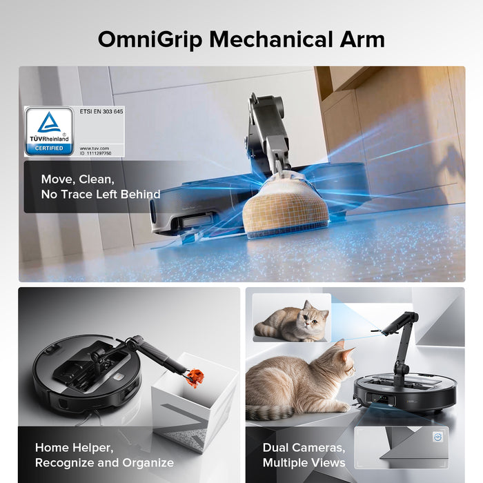 roborock saros z70 robot vacuum with omnigrip mechanical arm