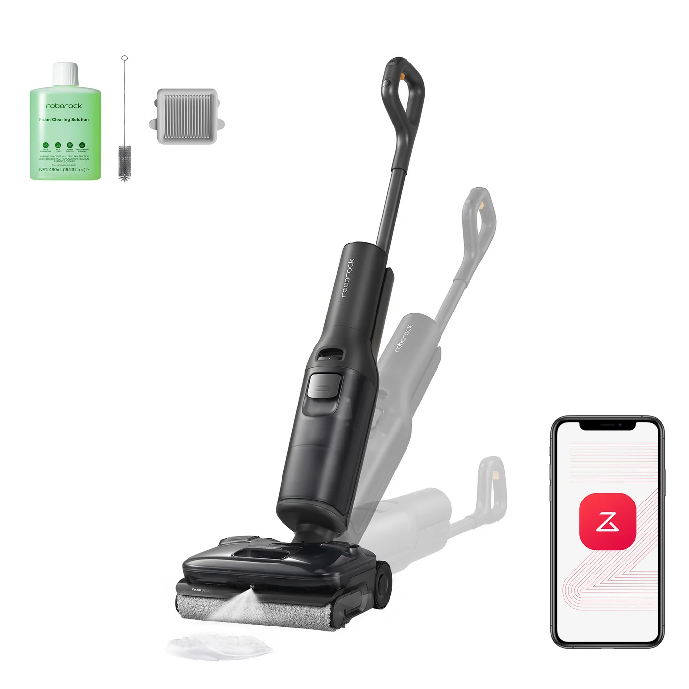 roborock f25 ace pro wet dry vacuum with jetfoaming cleaning